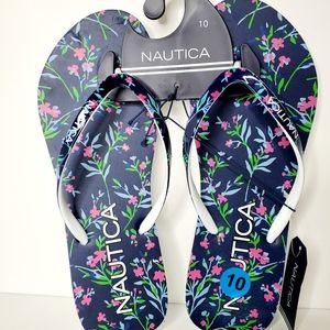 Nautica Floral Blue Flip Flop